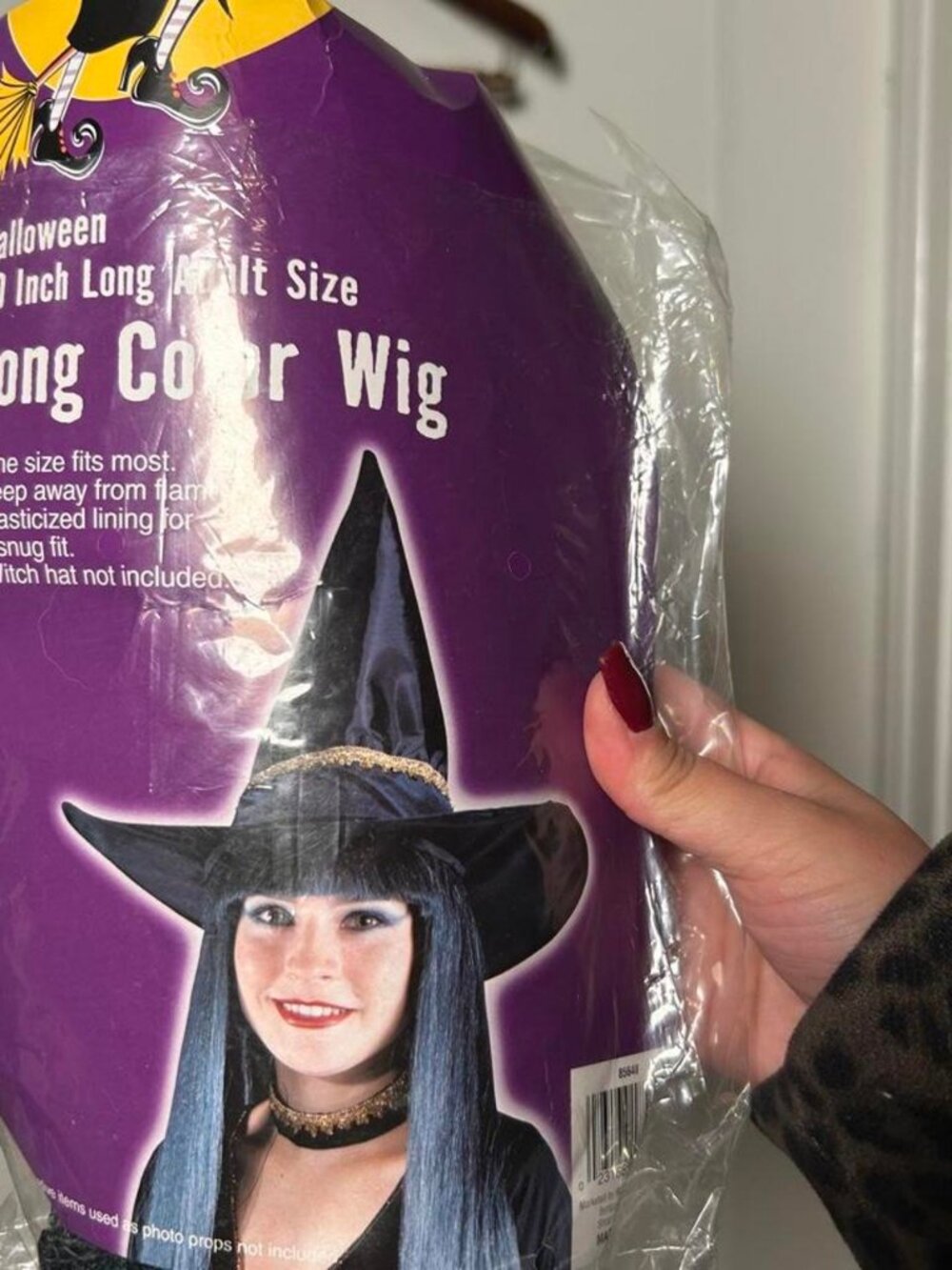 Black & blue long color wig